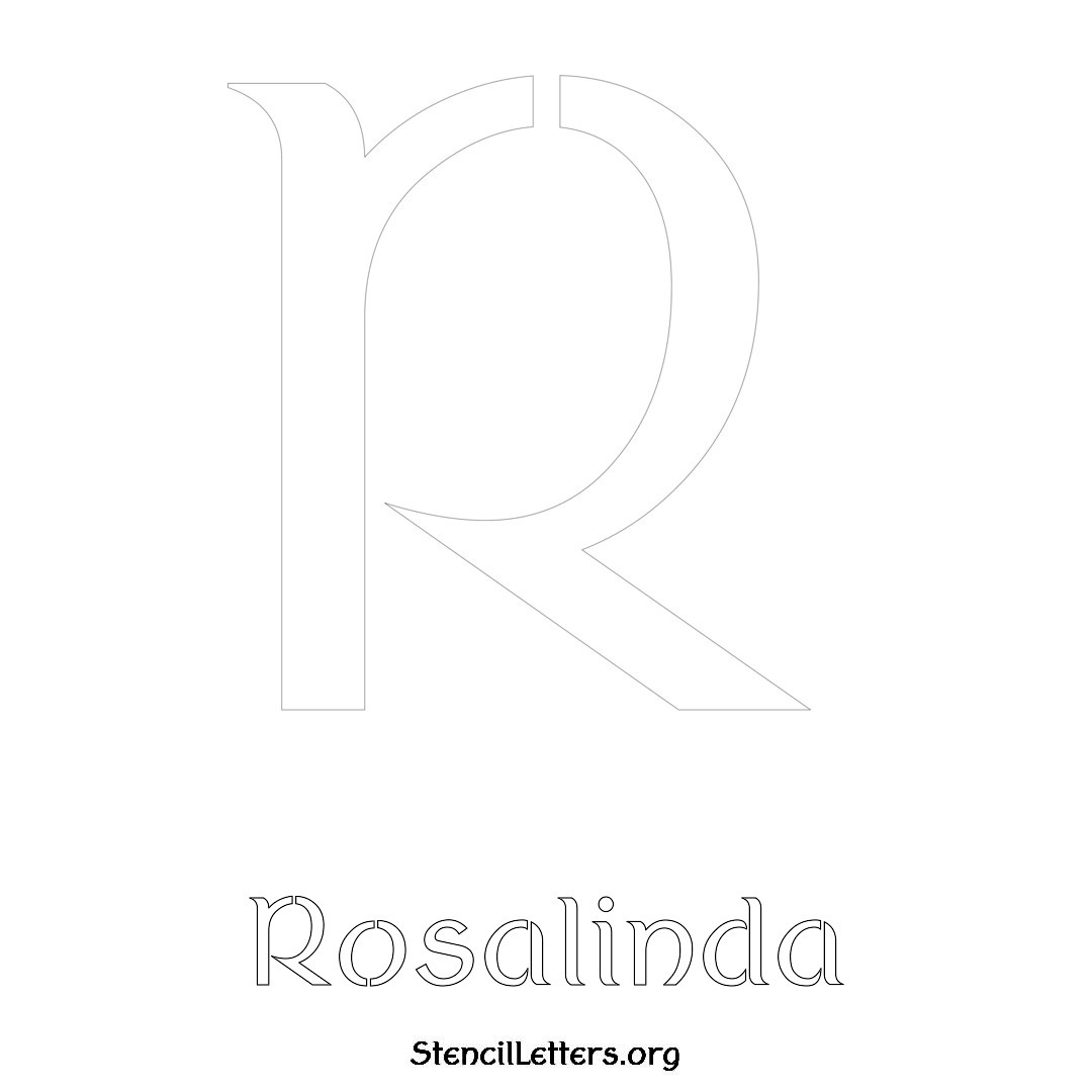 Rosalinda printable name initial stencil in Ancient Lettering