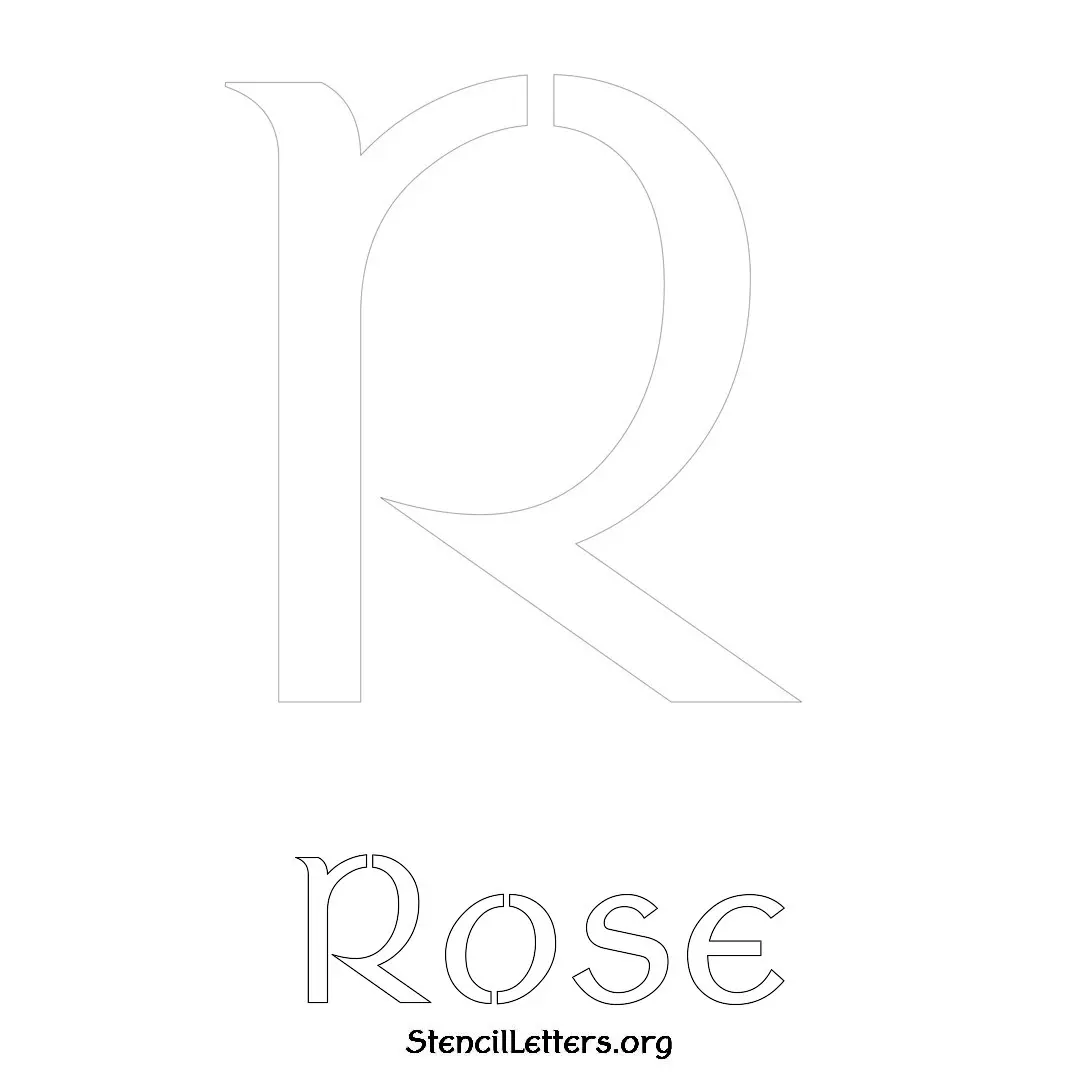 Rose Free Printable Name Stencils with 6 Unique Typography Styles and Lettering Bridges