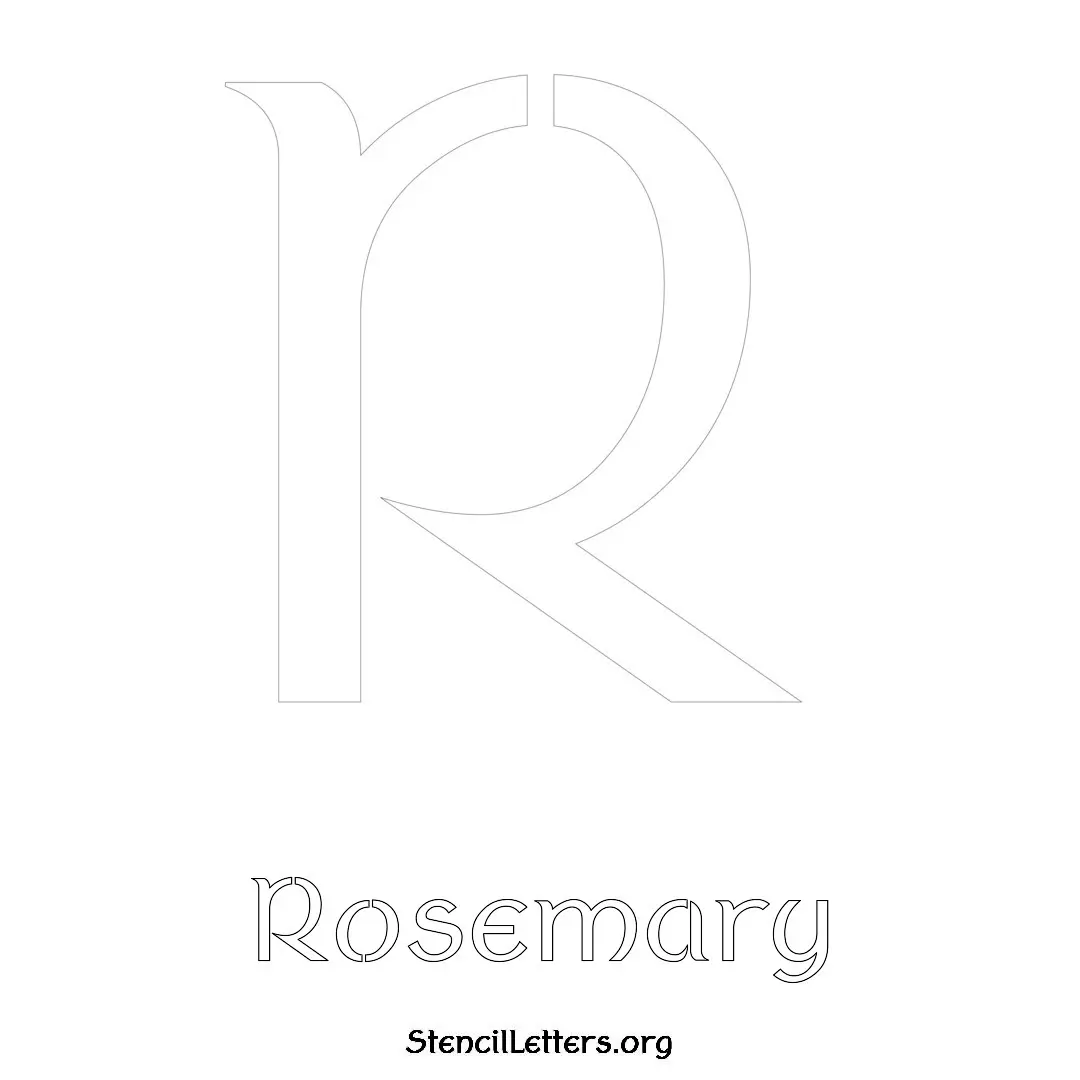 Rosemary Free Printable Name Stencils with 6 Unique Typography Styles and Lettering Bridges