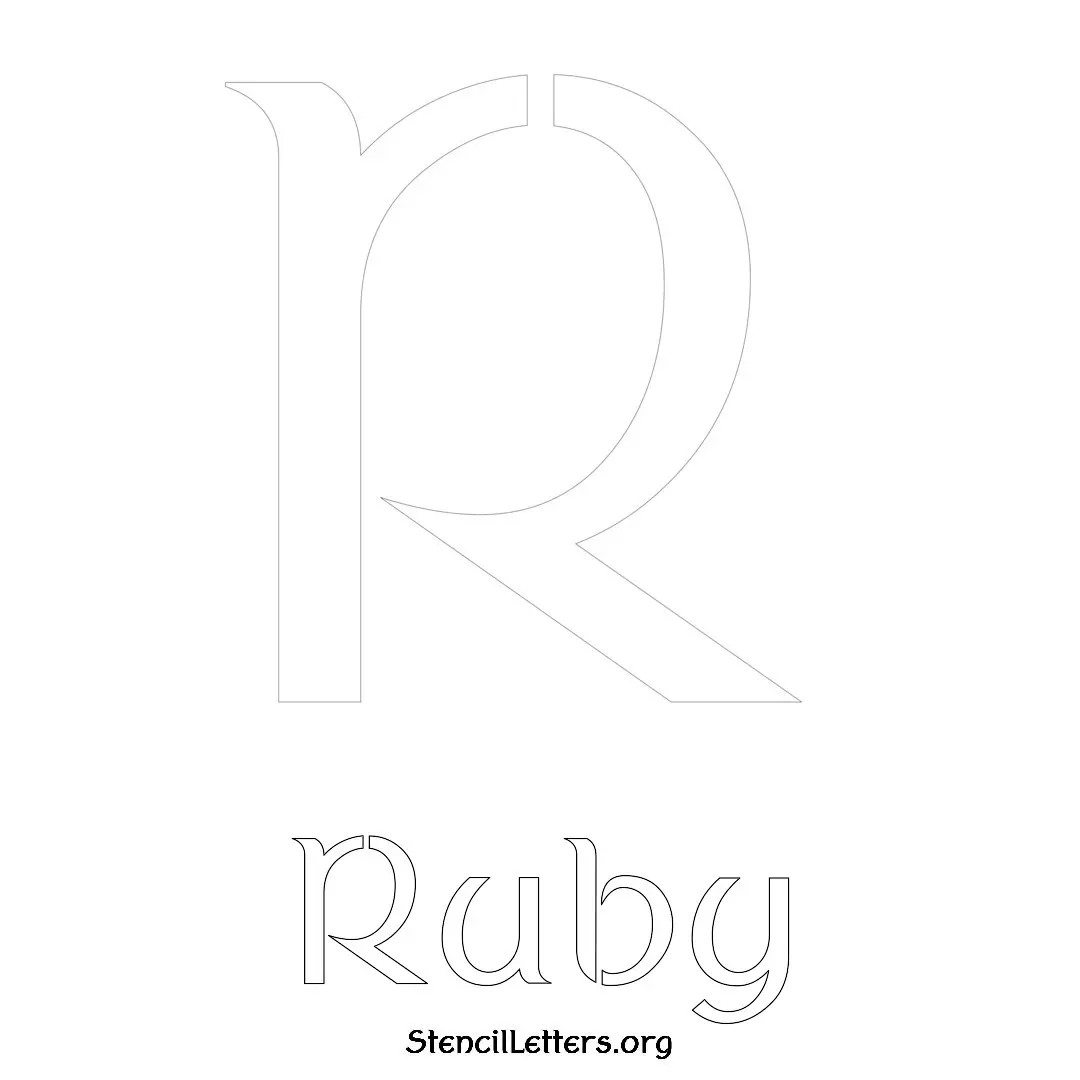 Ruby Free Printable Name Stencils with 6 Unique Typography Styles and Lettering Bridges