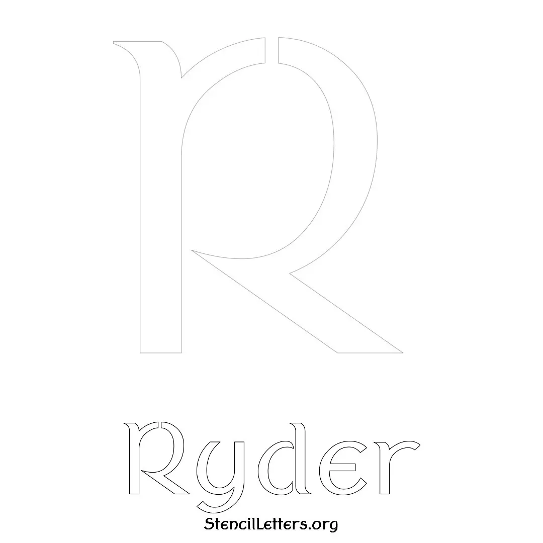 Ryder Free Printable Name Stencils with 6 Unique Typography Styles and Lettering Bridges