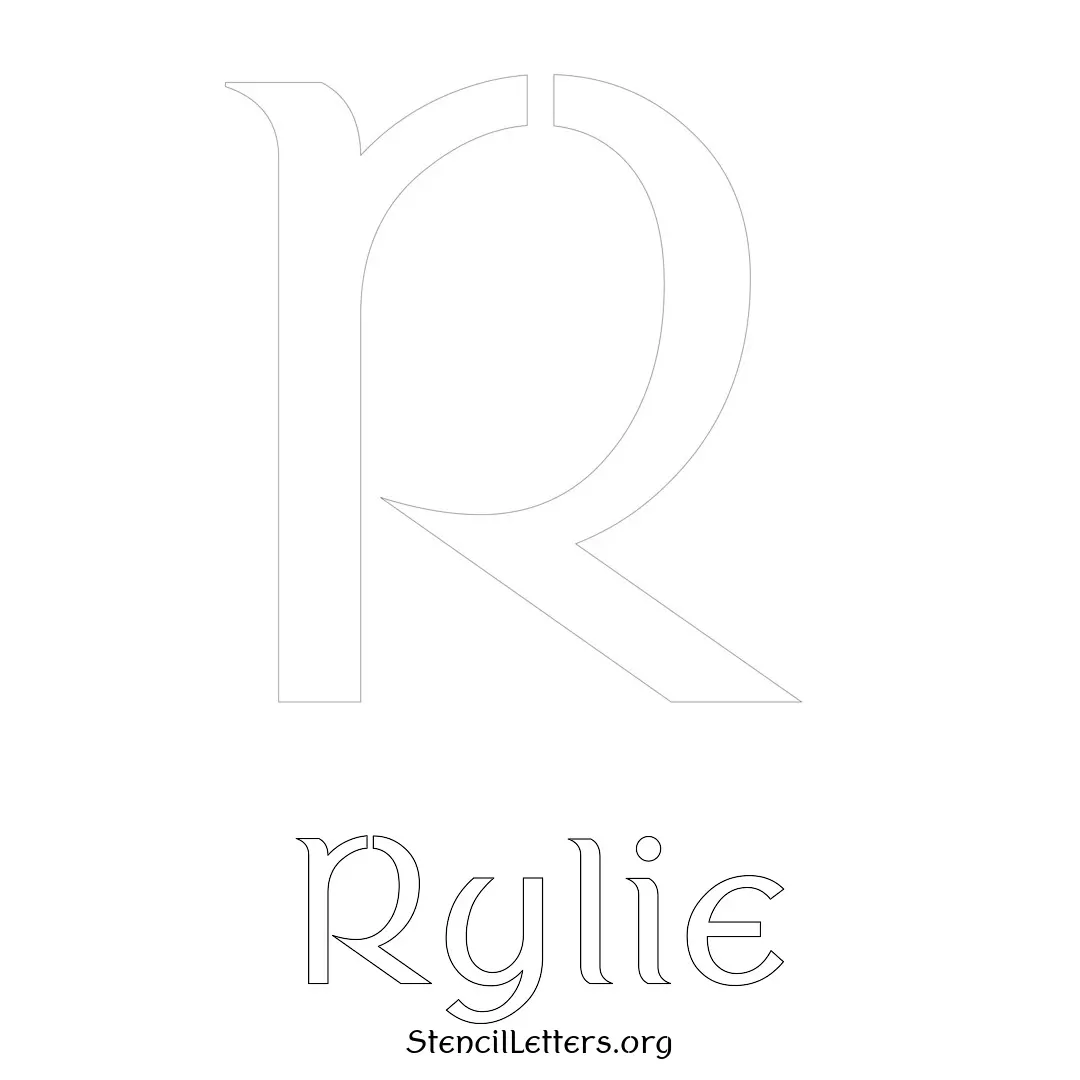 Rylie Free Printable Name Stencils with 6 Unique Typography Styles and Lettering Bridges