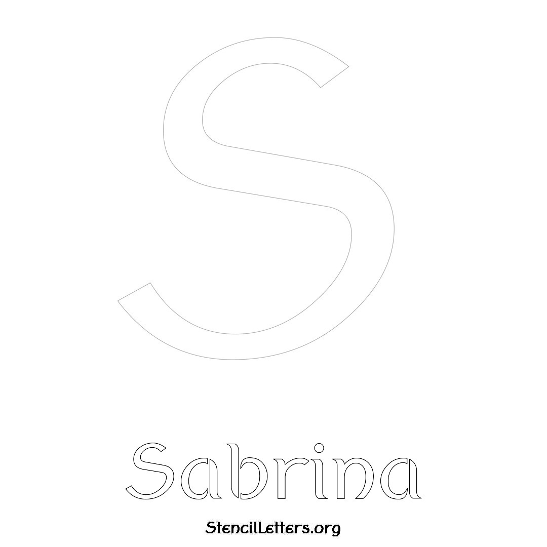 Sabrina printable name initial stencil in Ancient Lettering