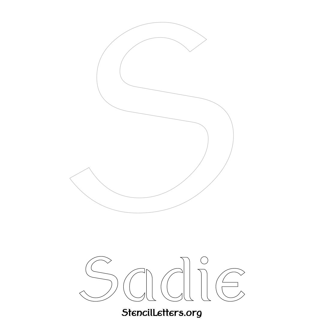 Sadie printable name initial stencil in Ancient Lettering