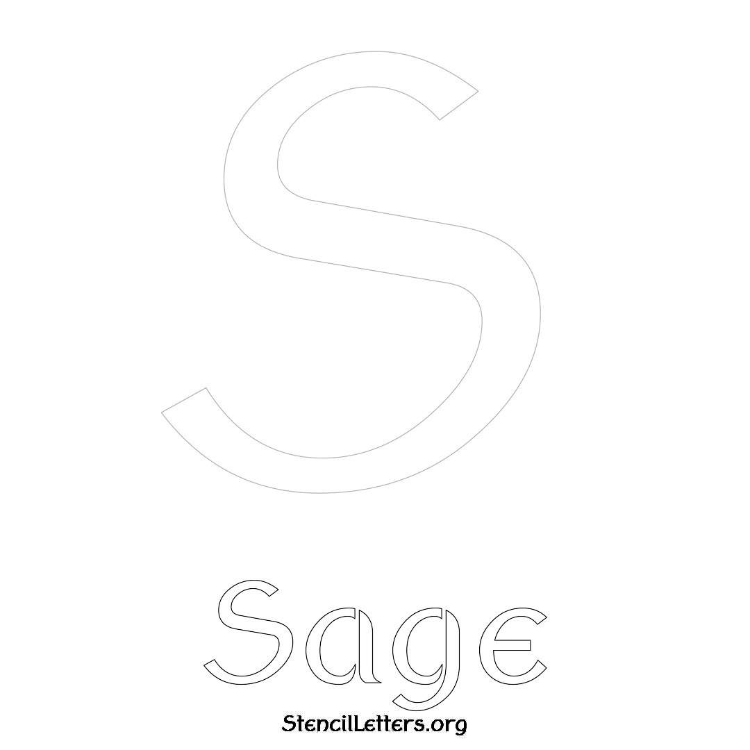 Sage printable name initial stencil in Ancient Lettering