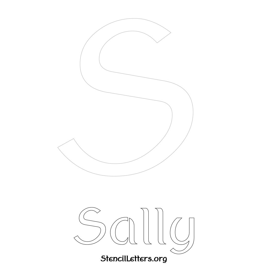 Sally printable name initial stencil in Ancient Lettering