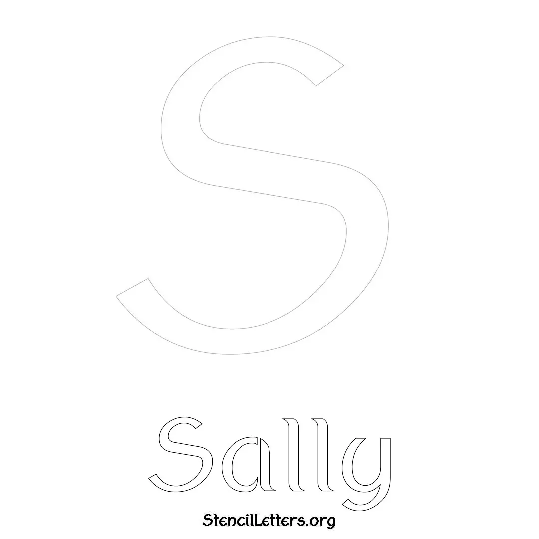 Sally Free Printable Name Stencils with 6 Unique Typography Styles and Lettering Bridges