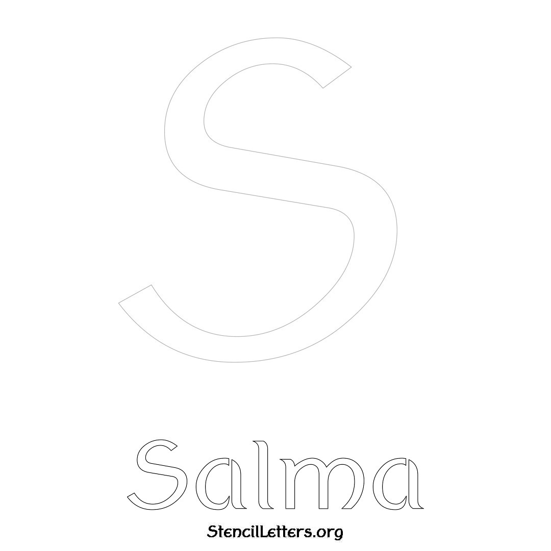 Salma printable name initial stencil in Ancient Lettering