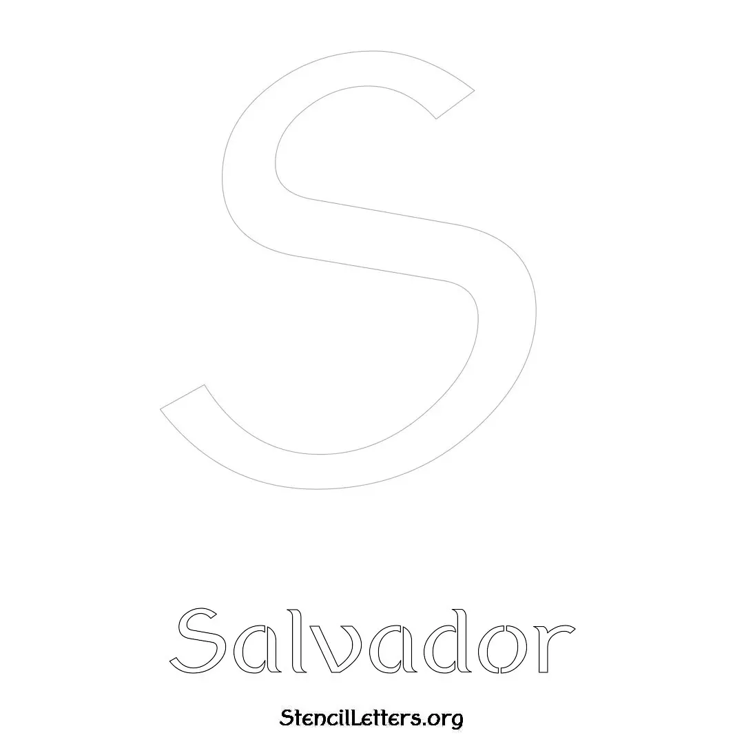 Salvador Free Printable Name Stencils with 6 Unique Typography Styles and Lettering Bridges