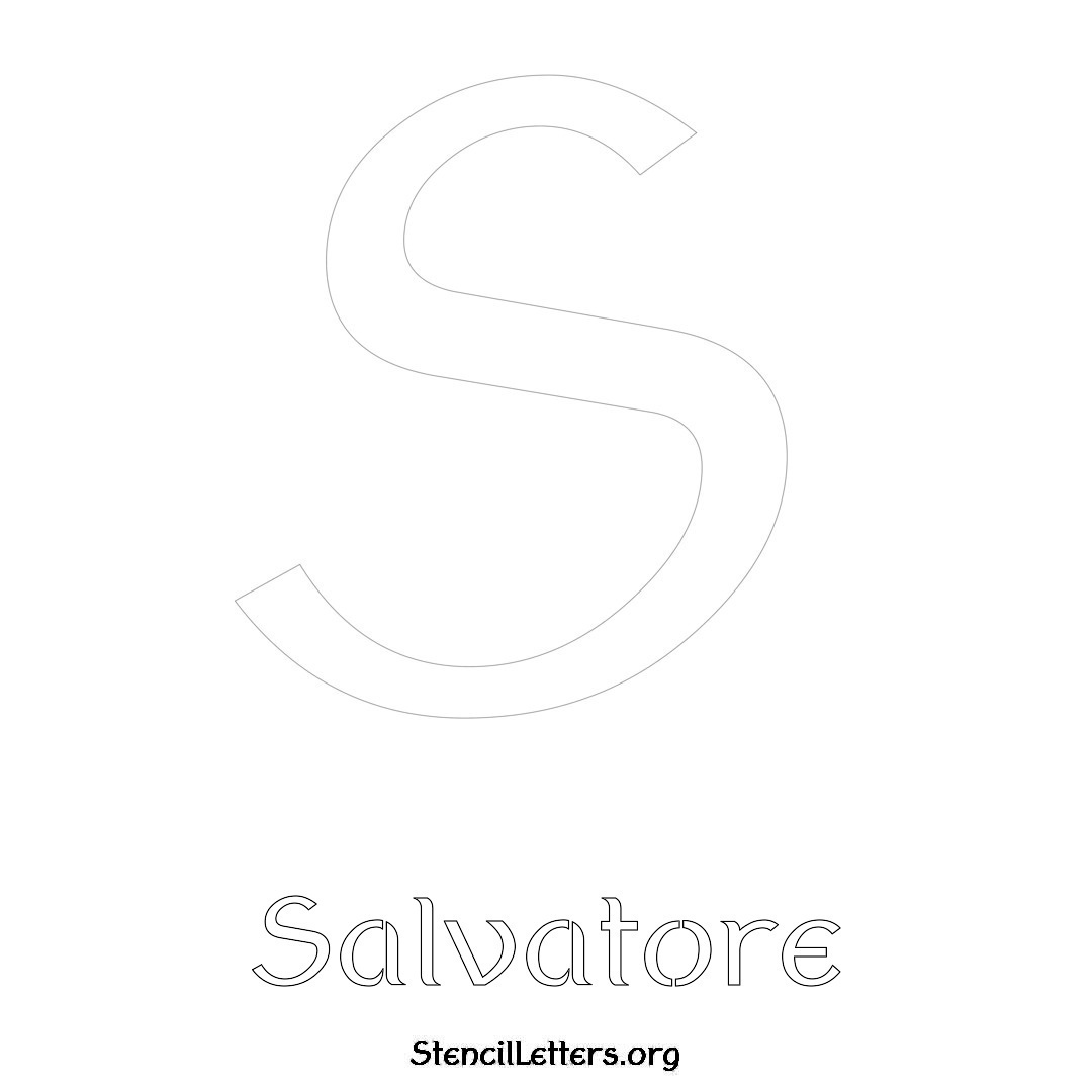 Salvatore printable name initial stencil in Ancient Lettering