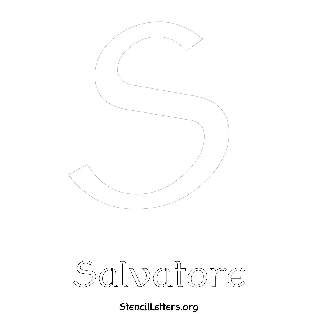 Salvatore Free Printable Name Stencils with 6 Unique Typography Styles and Lettering Bridges