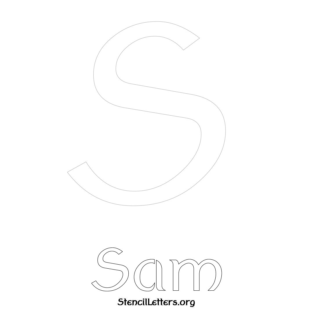 Sam printable name initial stencil in Ancient Lettering