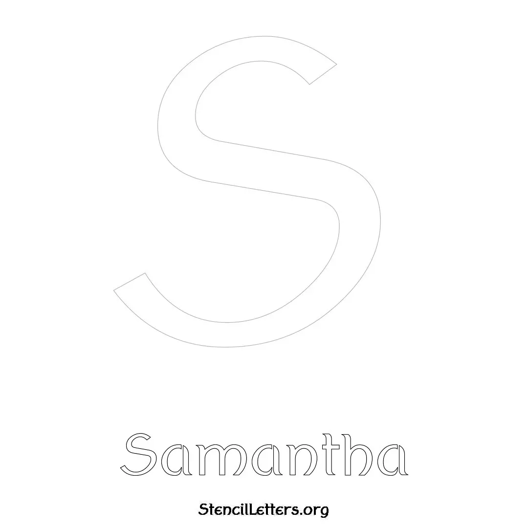 Samantha Free Printable Name Stencils with 6 Unique Typography Styles and Lettering Bridges