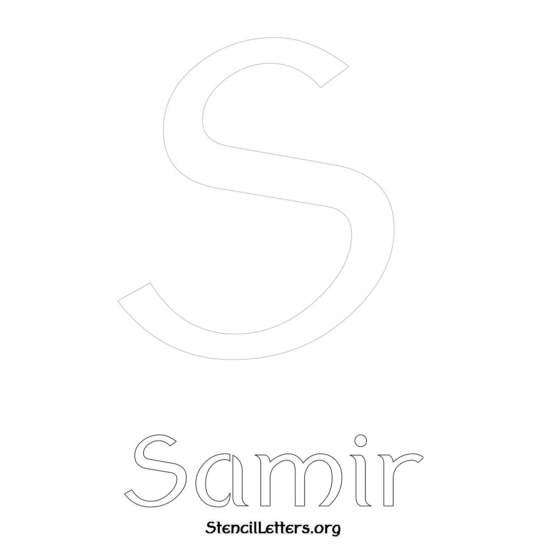 Samir printable name initial stencil in Ancient Lettering