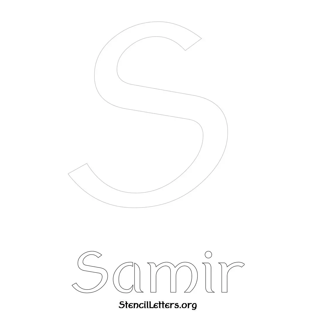 Samir Free Printable Name Stencils with 6 Unique Typography Styles and Lettering Bridges