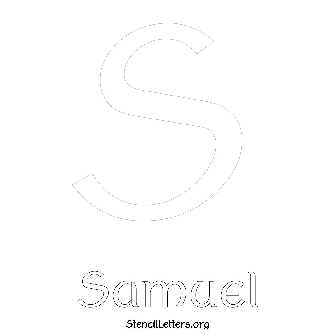 Samuel printable name initial stencil in Ancient Lettering