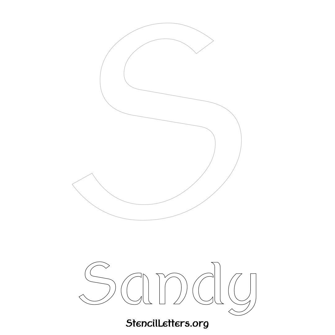 Sandy printable name initial stencil in Ancient Lettering