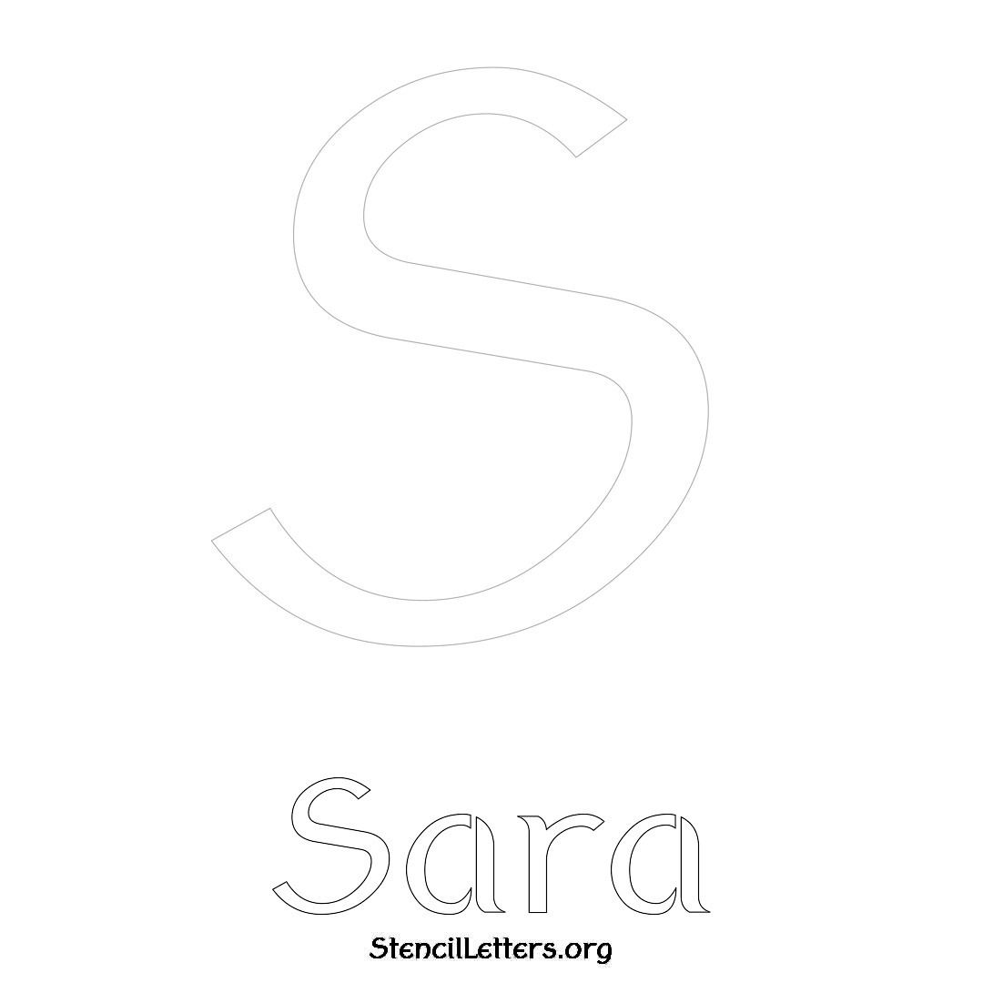 Sara printable name initial stencil in Ancient Lettering