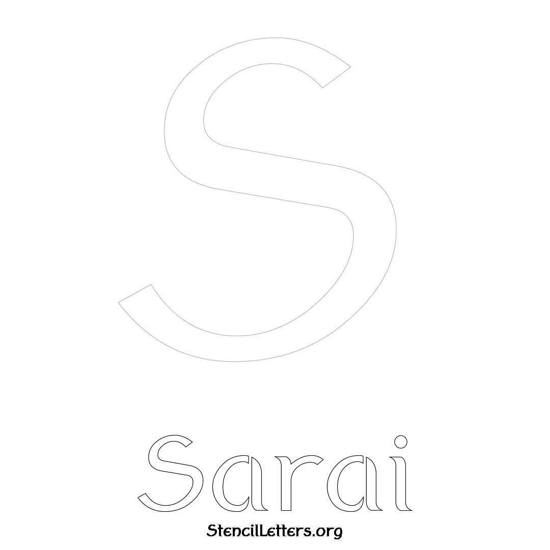 Sarai printable name initial stencil in Ancient Lettering