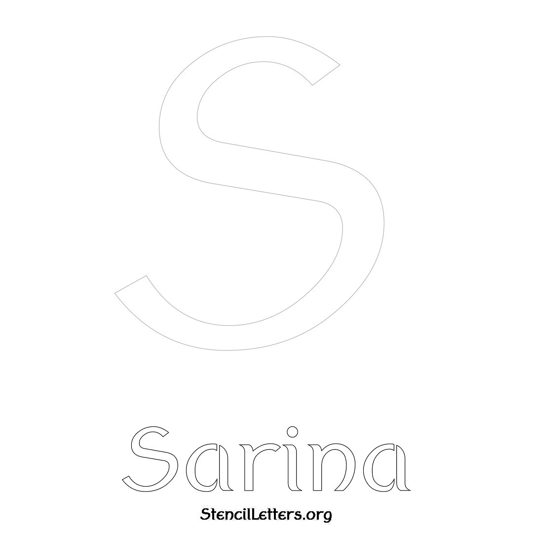 Sarina printable name initial stencil in Ancient Lettering