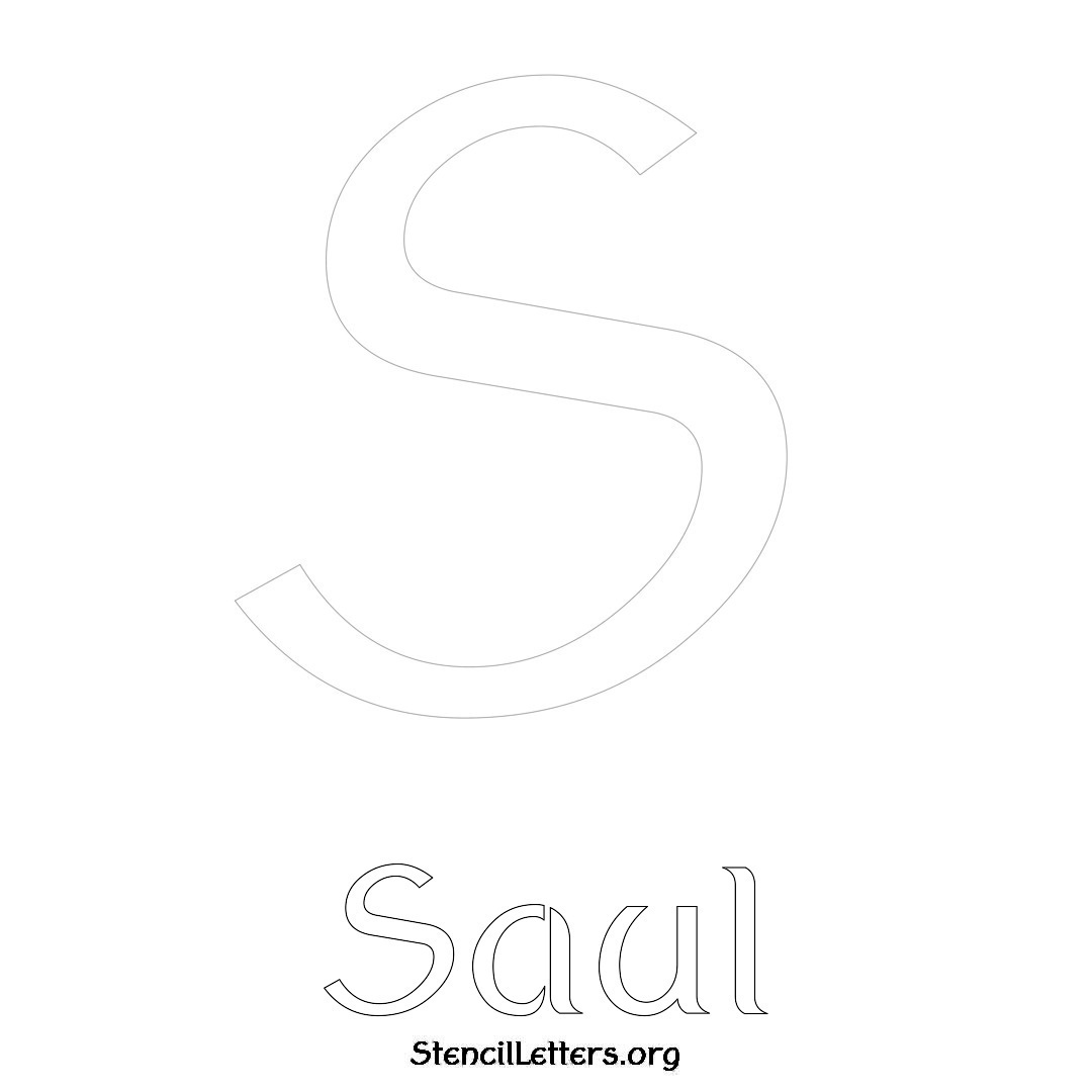 Saul printable name initial stencil in Ancient Lettering