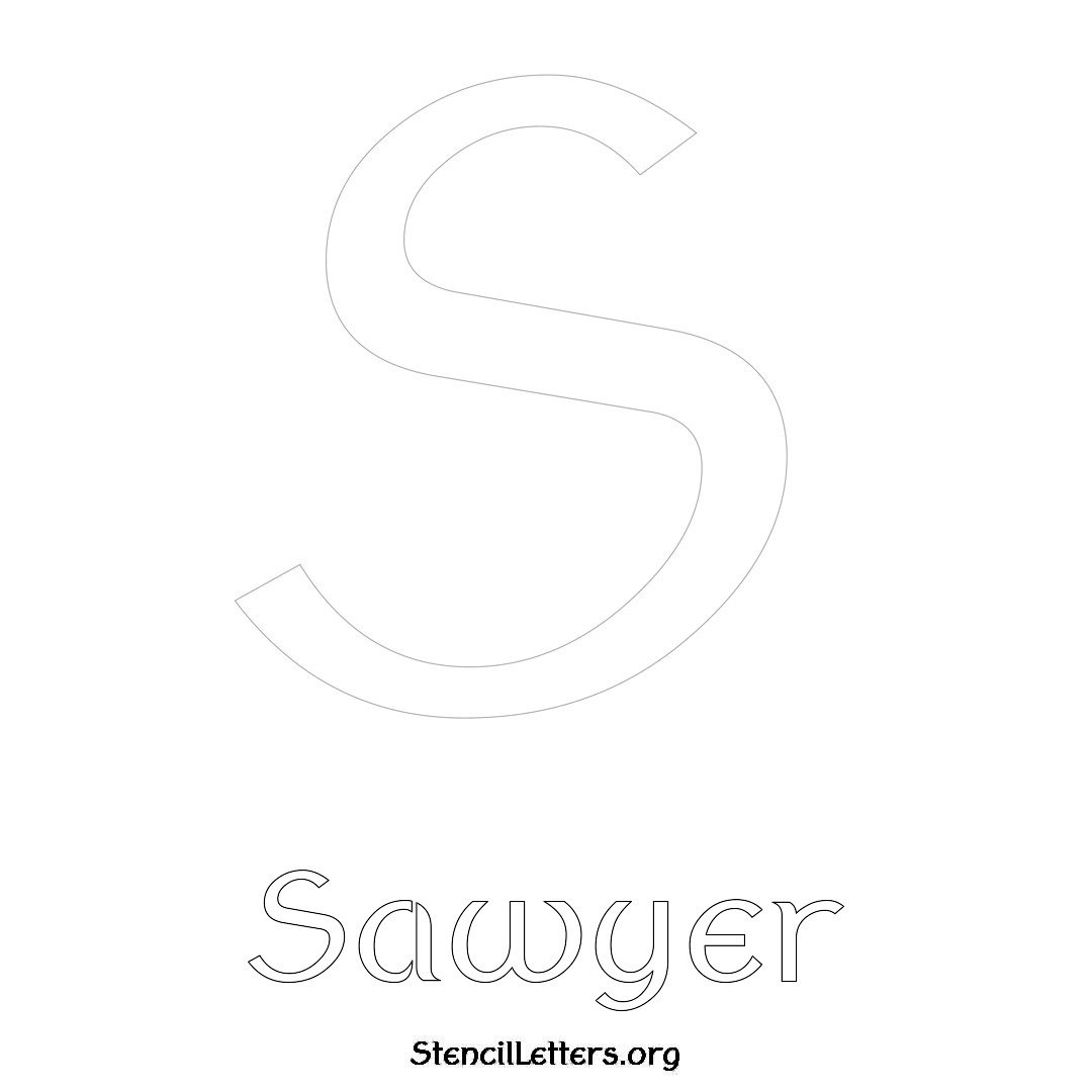 Sawyer printable name initial stencil in Ancient Lettering