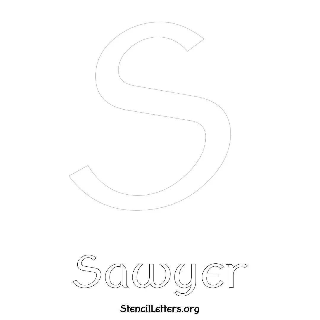 Sawyer Free Printable Name Stencils with 6 Unique Typography Styles and Lettering Bridges