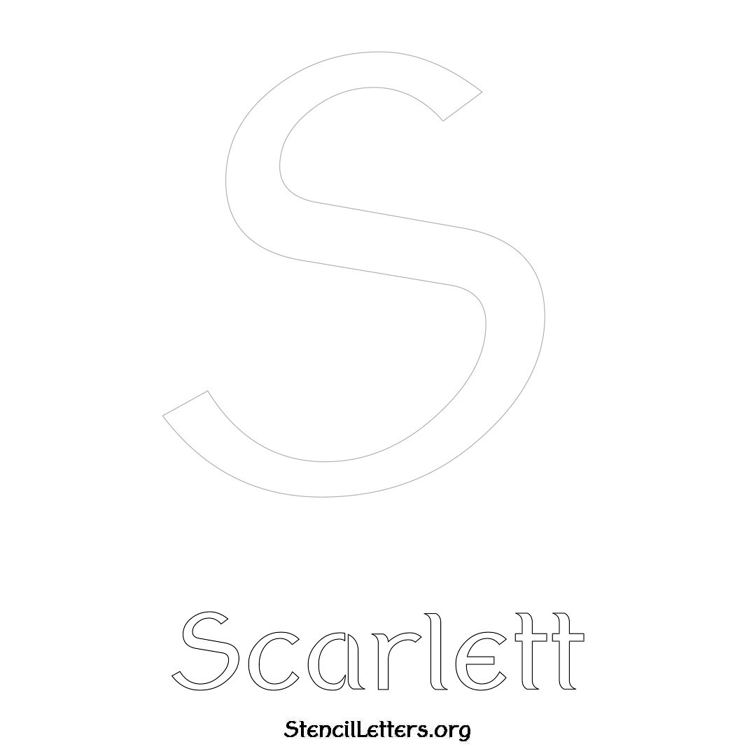 Scarlett printable name initial stencil in Ancient Lettering