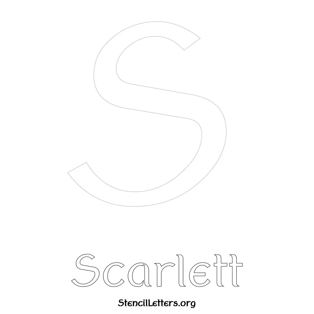 Scarlett Free Printable Name Stencils with 6 Unique Typography Styles and Lettering Bridges