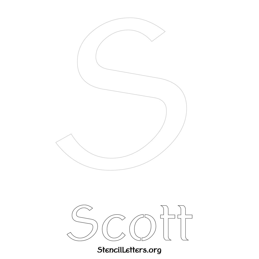 Scott printable name initial stencil in Ancient Lettering