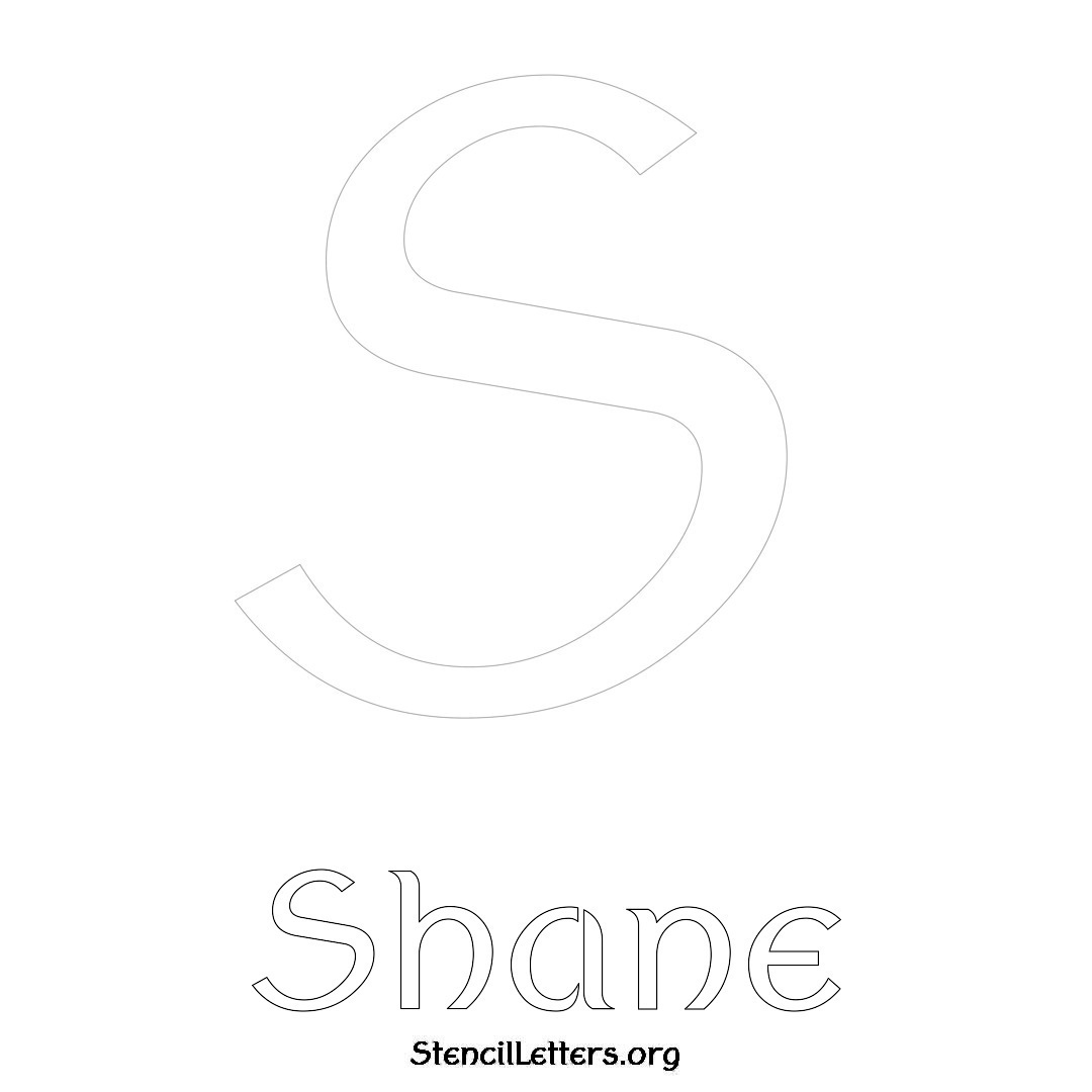 Shane printable name initial stencil in Ancient Lettering