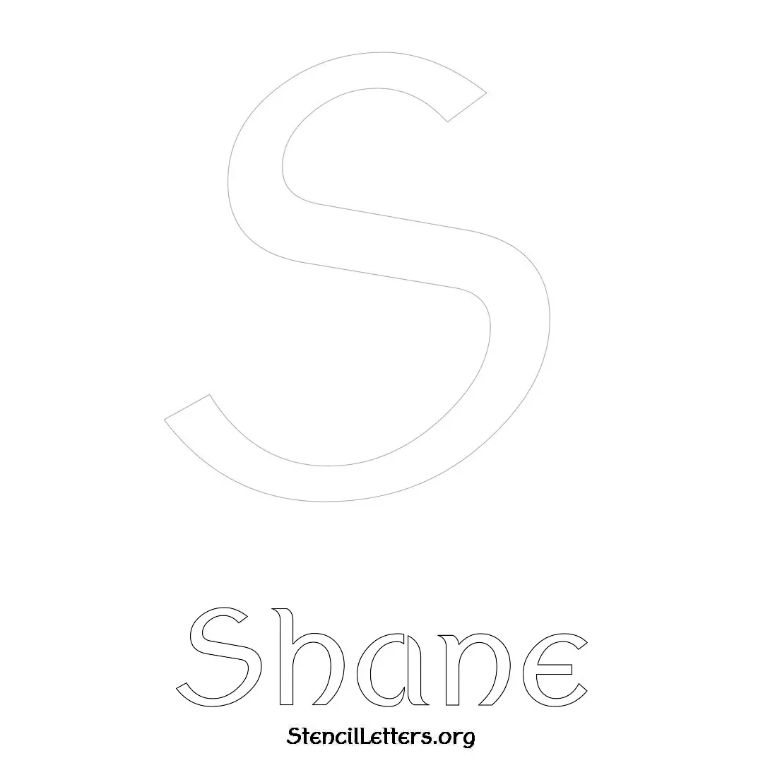 Shane Free Printable Name Stencils with 6 Unique Typography Styles and Lettering Bridges