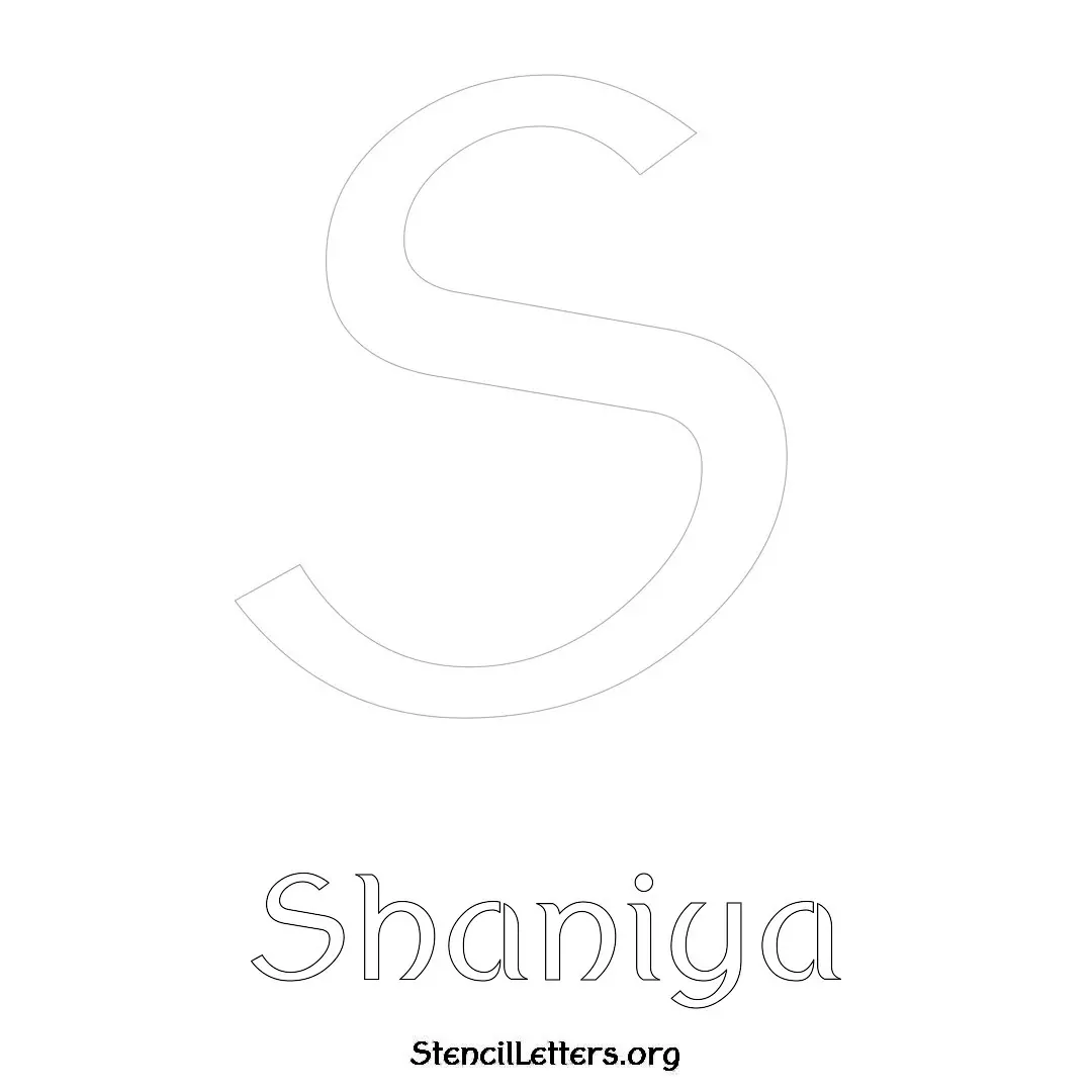 Shaniya Free Printable Name Stencils with 6 Unique Typography Styles and Lettering Bridges