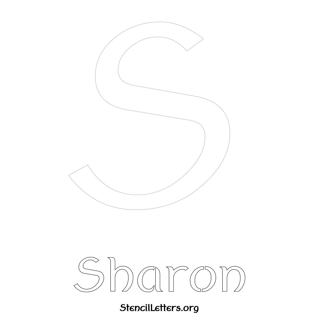 Sharon printable name initial stencil in Ancient Lettering