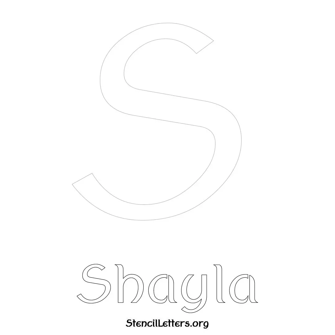 Shayla Free Printable Name Stencils with 6 Unique Typography Styles and Lettering Bridges