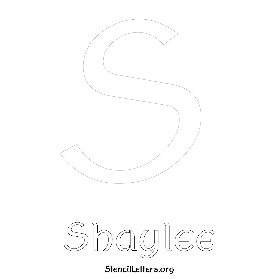 Shaylee printable name initial stencil in Ancient Lettering