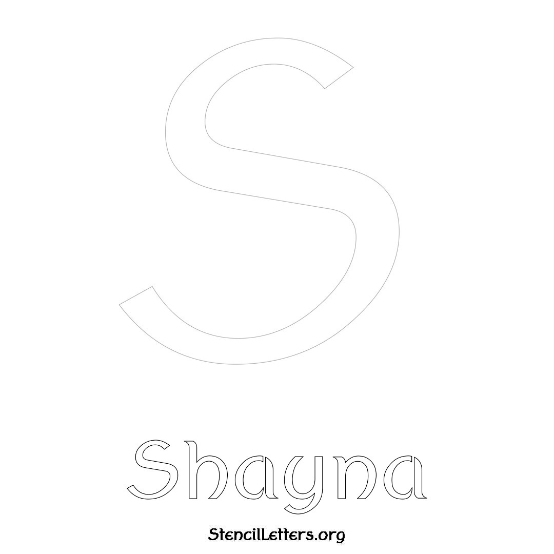 Shayna printable name initial stencil in Ancient Lettering