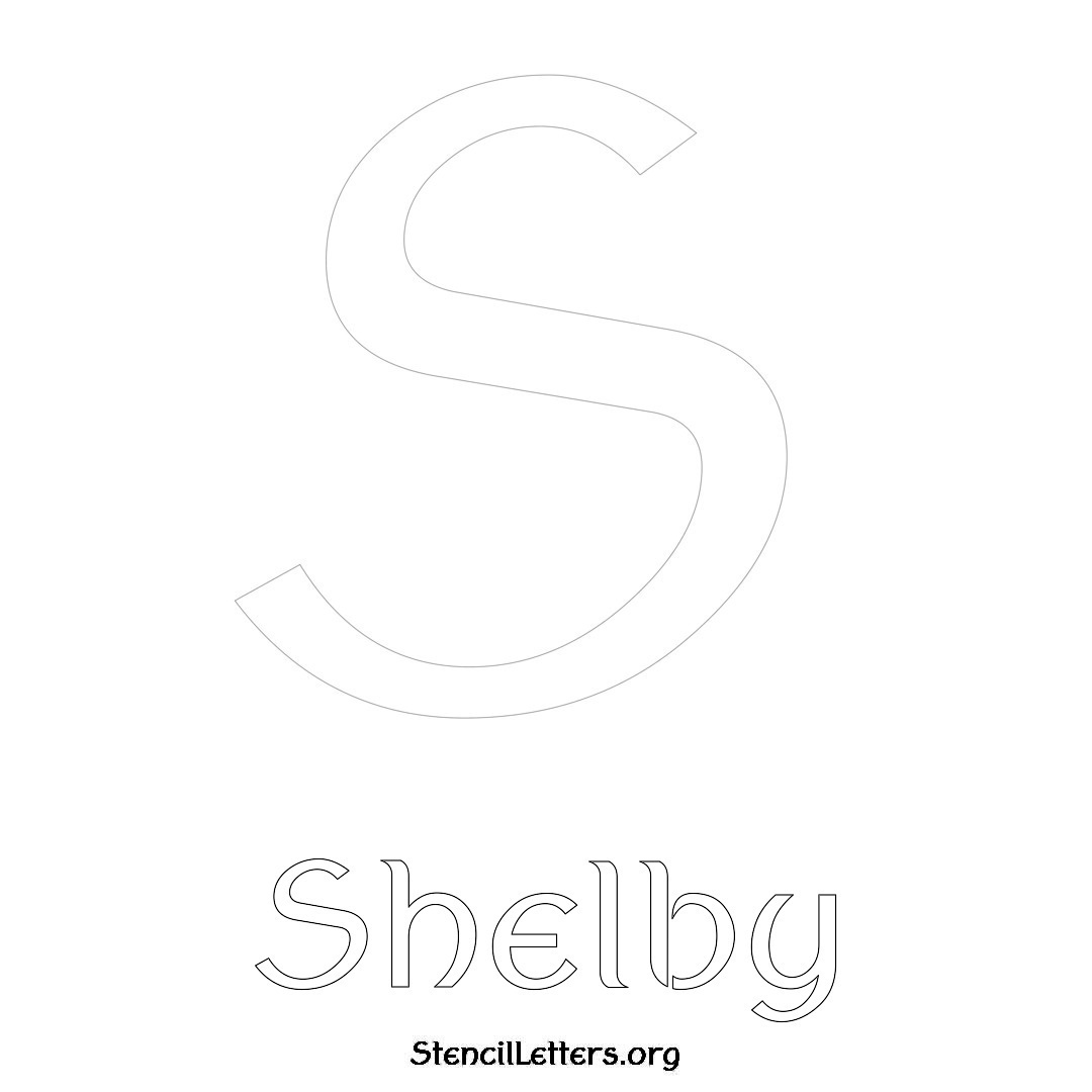 Shelby printable name initial stencil in Ancient Lettering