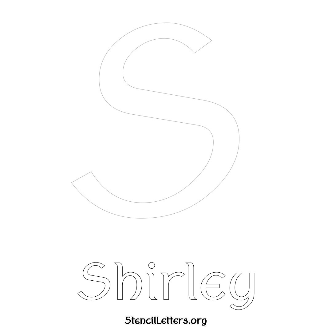 Shirley printable name initial stencil in Ancient Lettering