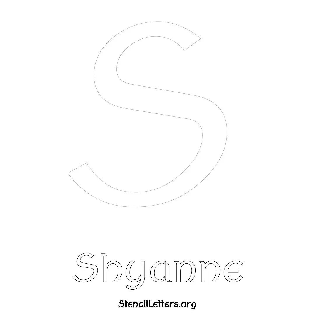 Shyanne Free Printable Name Stencils with 6 Unique Typography Styles and Lettering Bridges