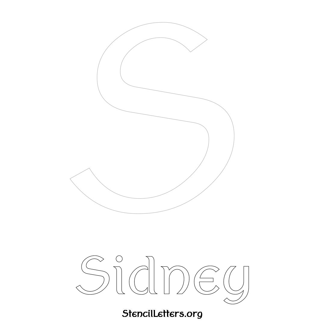 Sidney printable name initial stencil in Ancient Lettering