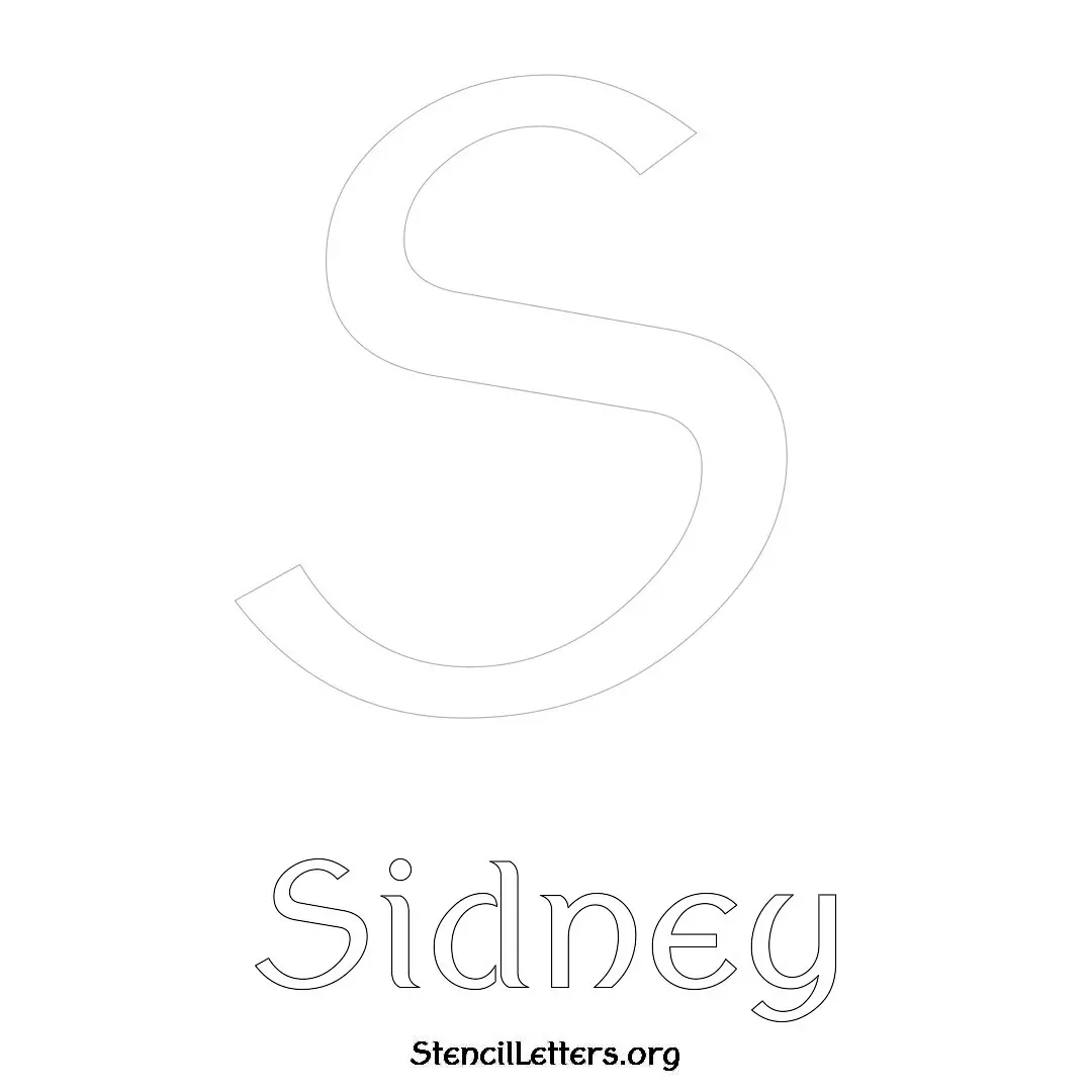 Sidney Free Printable Name Stencils with 6 Unique Typography Styles and Lettering Bridges