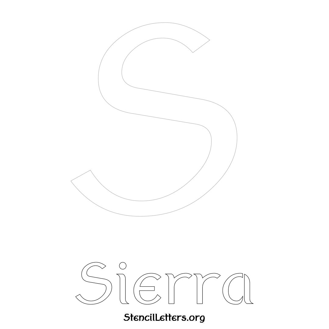 Sierra printable name initial stencil in Ancient Lettering