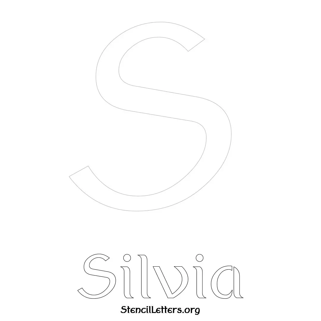 Silvia Free Printable Name Stencils with 6 Unique Typography Styles and Lettering Bridges