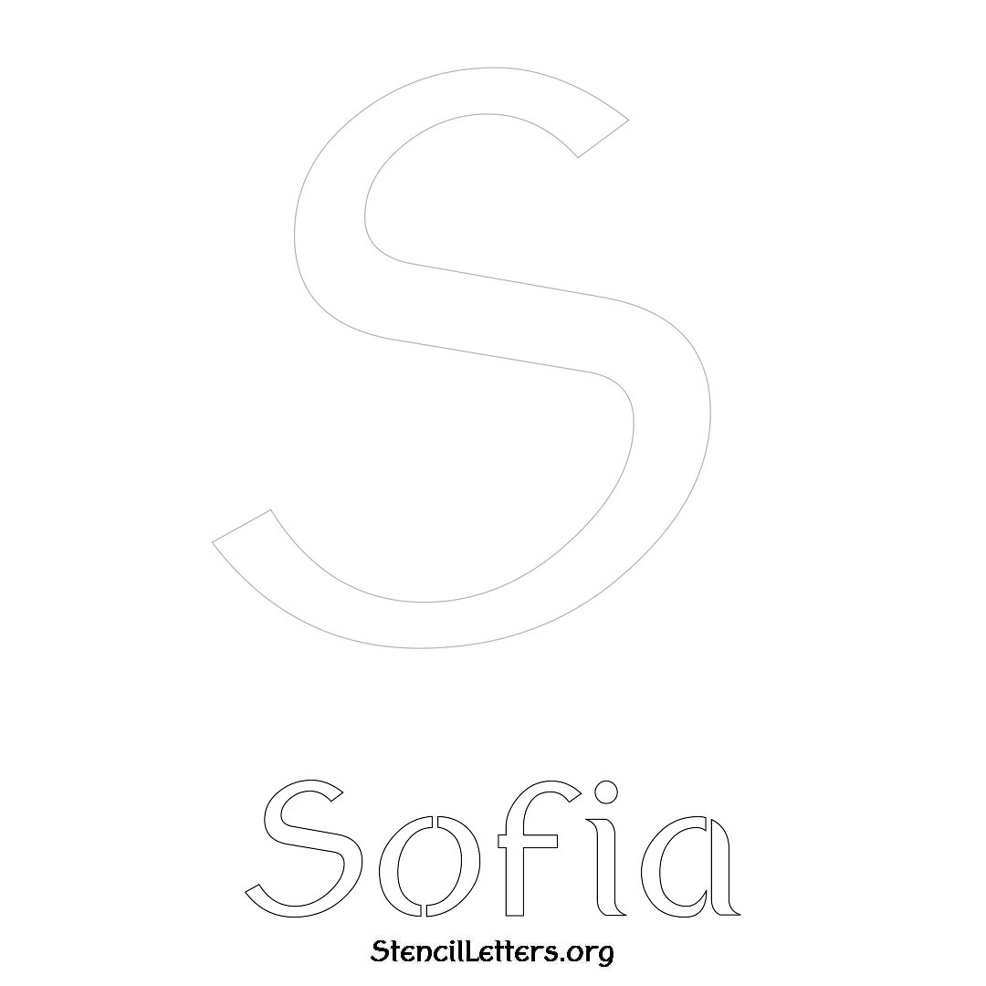 Sofia printable name initial stencil in Ancient Lettering