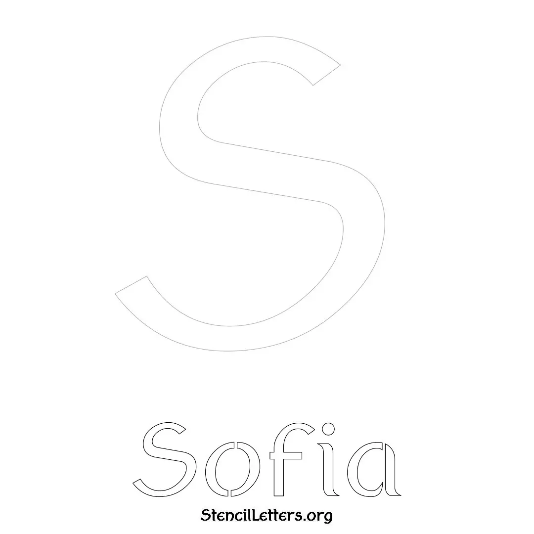 Sofia Free Printable Name Stencils with 6 Unique Typography Styles and Lettering Bridges