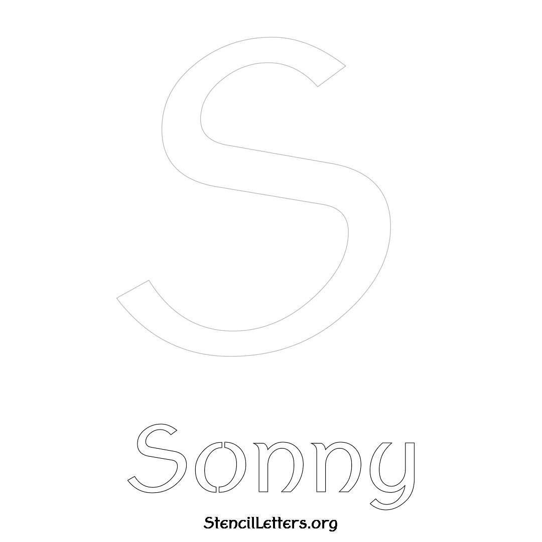 Sonny printable name initial stencil in Ancient Lettering