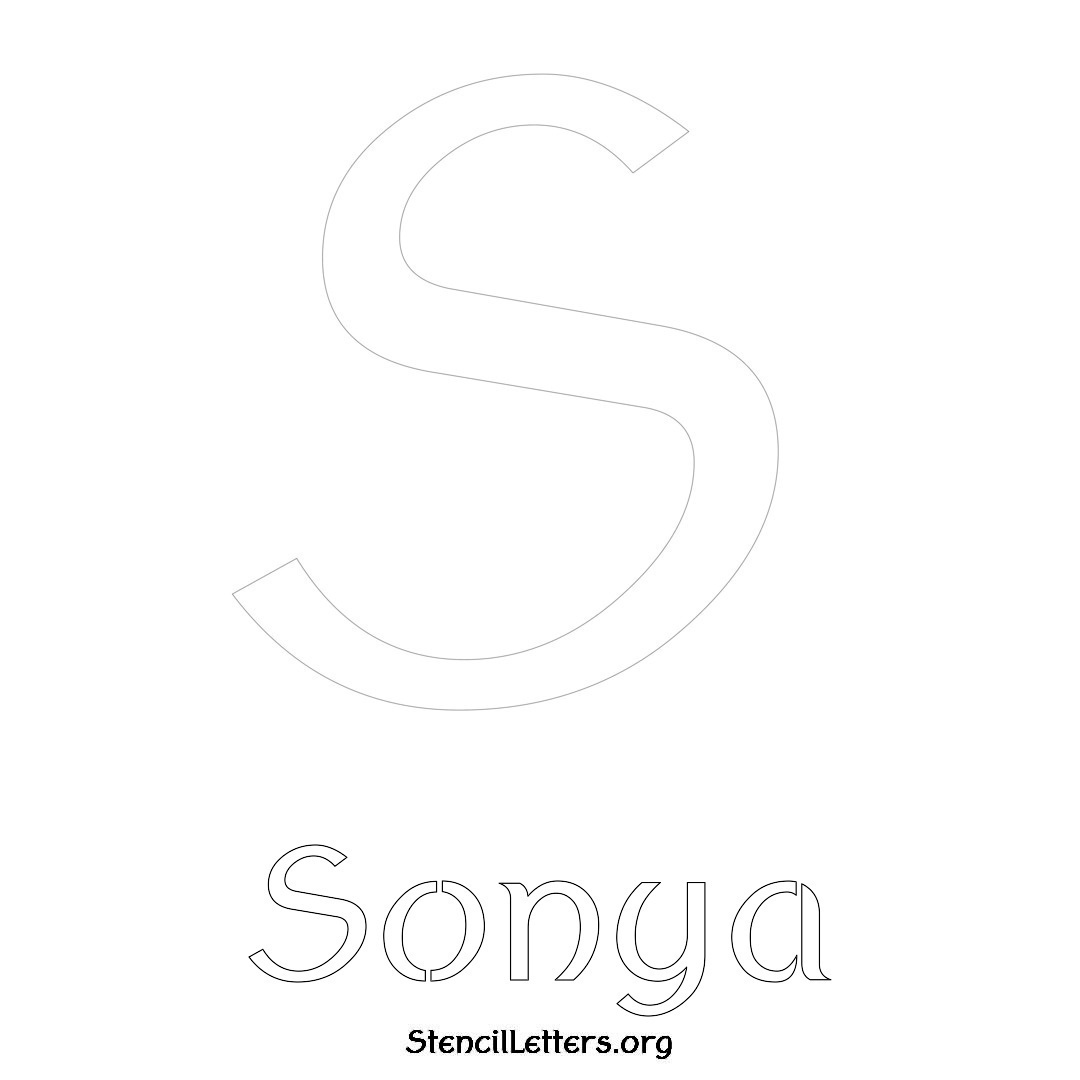 Sonya printable name initial stencil in Ancient Lettering