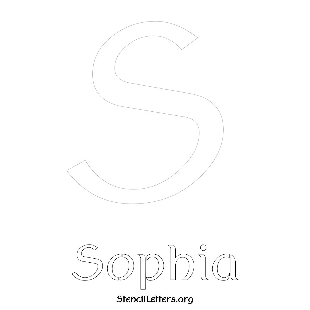 Sophia Free Printable Name Stencils with 6 Unique Typography Styles and Lettering Bridges