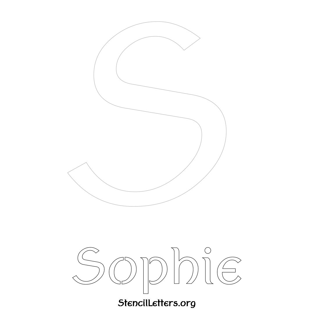 Sophie printable name initial stencil in Ancient Lettering